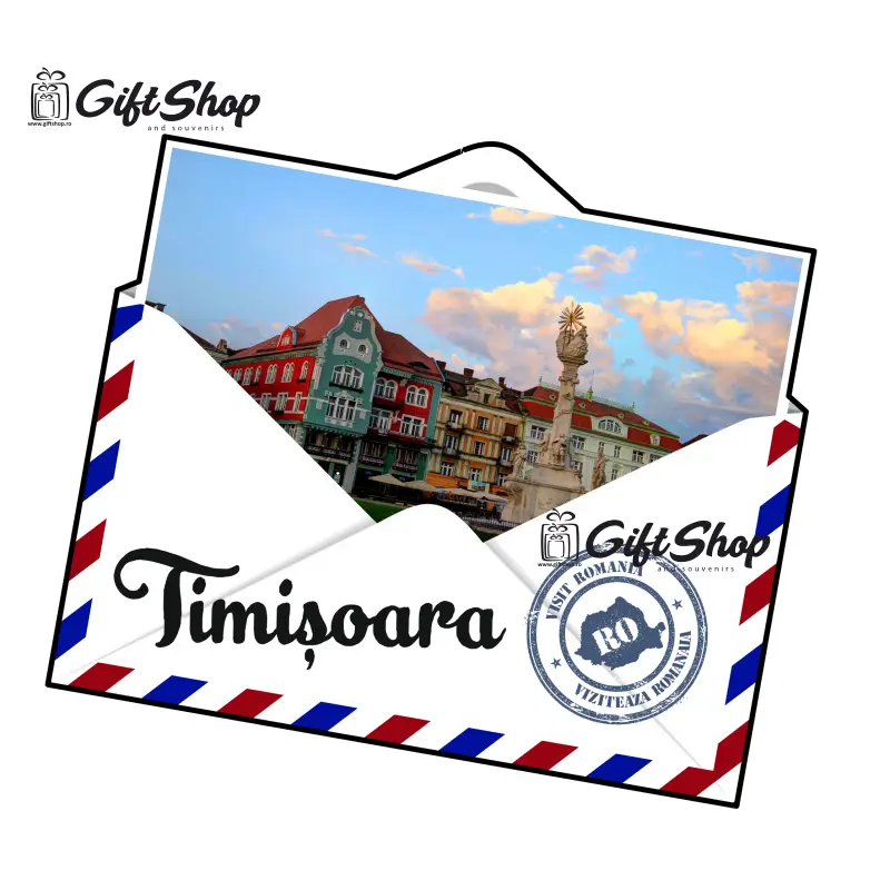 Timisoara romania, plic,  magnet frigider mgs101v